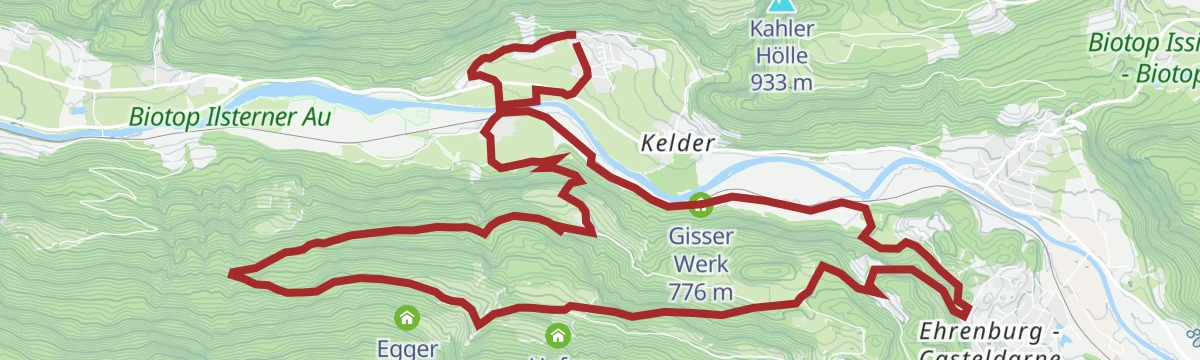 Route map: Monghezzo/Getzenberg mountain farm hike